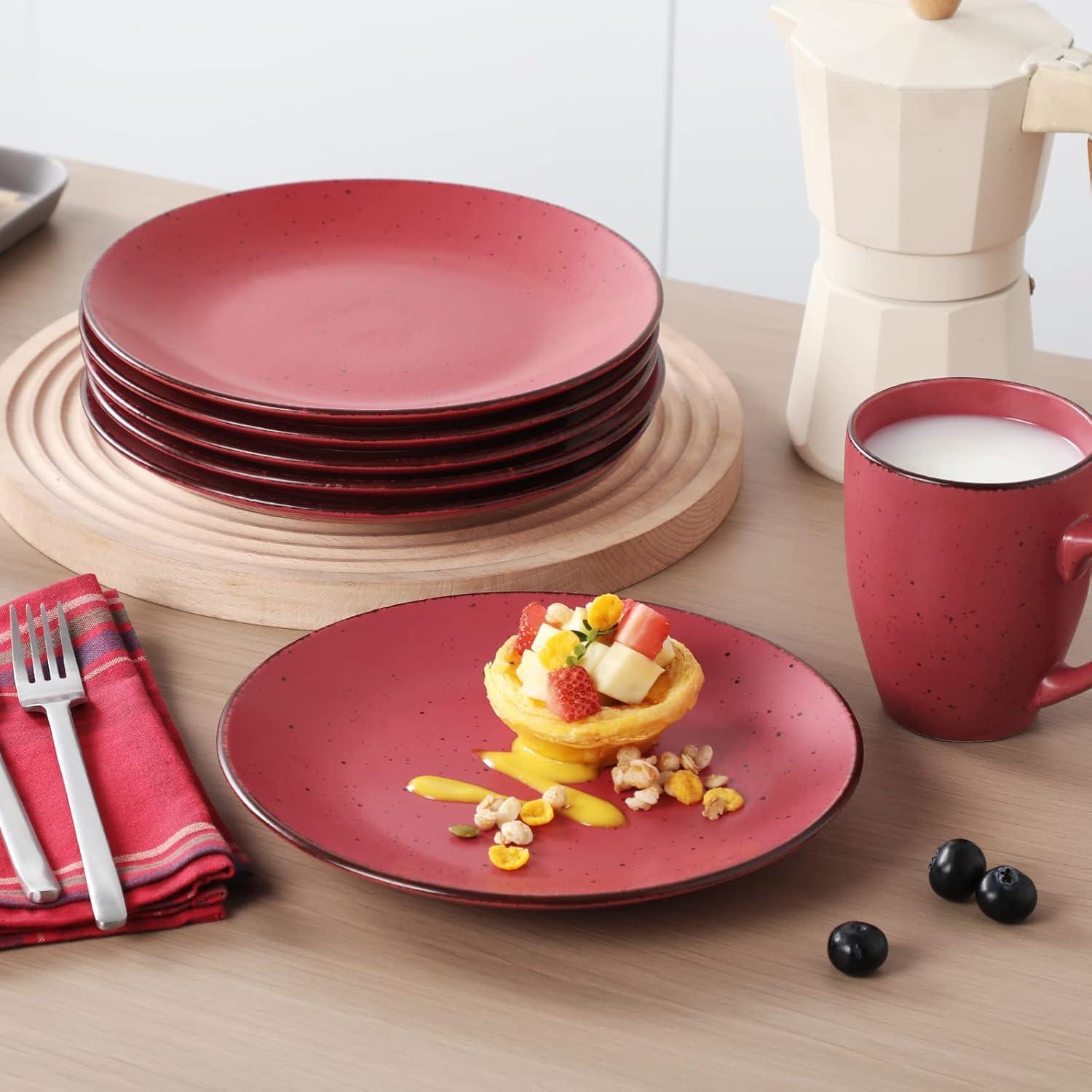 Dessertteller Set Ø21cm Steingut 6tlg Mikrowellen Spülmaschinenfest