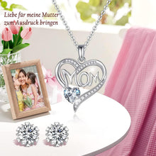 Ewige Echte Rose Box, Herz Halskette & Ohrringe 925 Silber