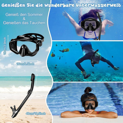 Schnorchelset Erwachsene mit Taucherbrille Trocken