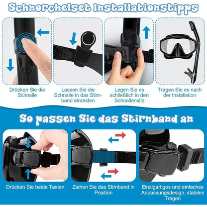 Schnorchelset Erwachsene mit Taucherbrille Trocken