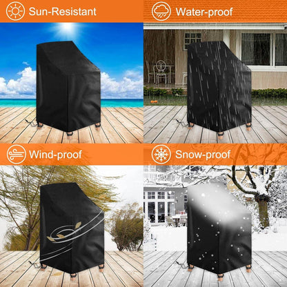 2er Set Gartenstuhl Schutzhülle Winterfest UV-wasserfest 72x92x70/120 cm