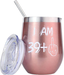 Edelstahl Weinbecher 40. Geburtstagsgeschenk Frauen 350ml 12OZ