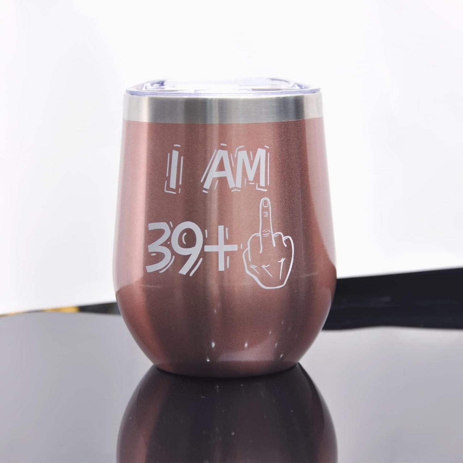 Edelstahl Weinbecher 40. Geburtstagsgeschenk Frauen Rosegold