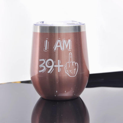 Edelstahl Weinbecher 40. Geburtstagsgeschenk Frauen Rosegold