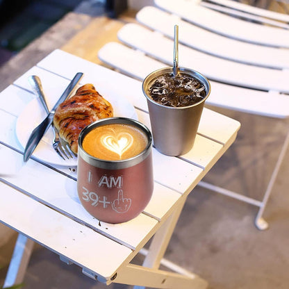 Edelstahl Weinbecher 40. Geburtstagsgeschenk Frauen 350ml 12OZ