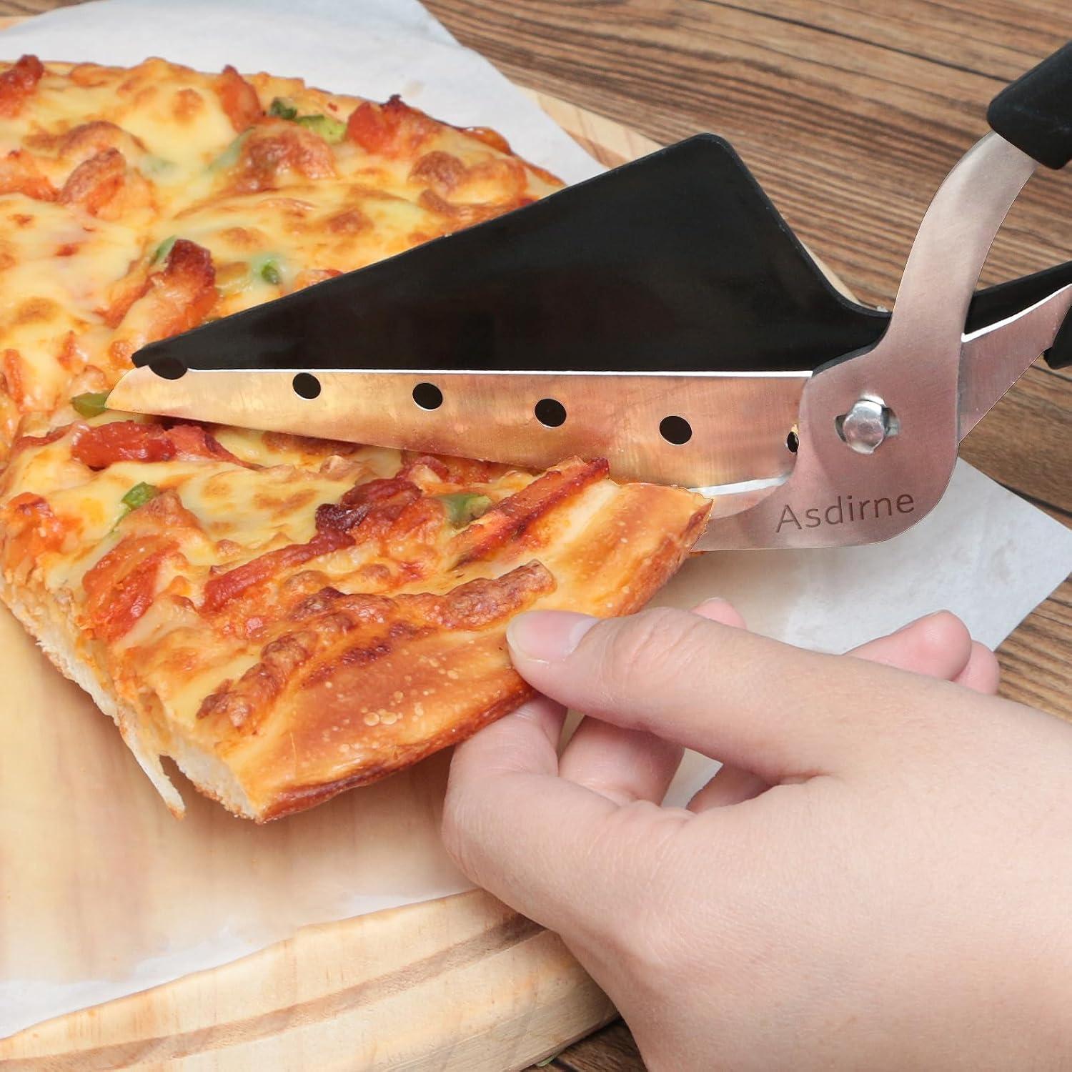 Multifunktionale Pizzaschere mit Schaufel 27cm Schwarz/Grau