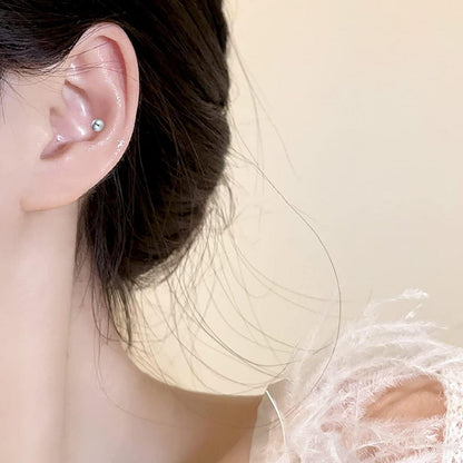 10er Set Chirurgenstahl Lippenpiercing Studs Silber 16G mit Zirkon