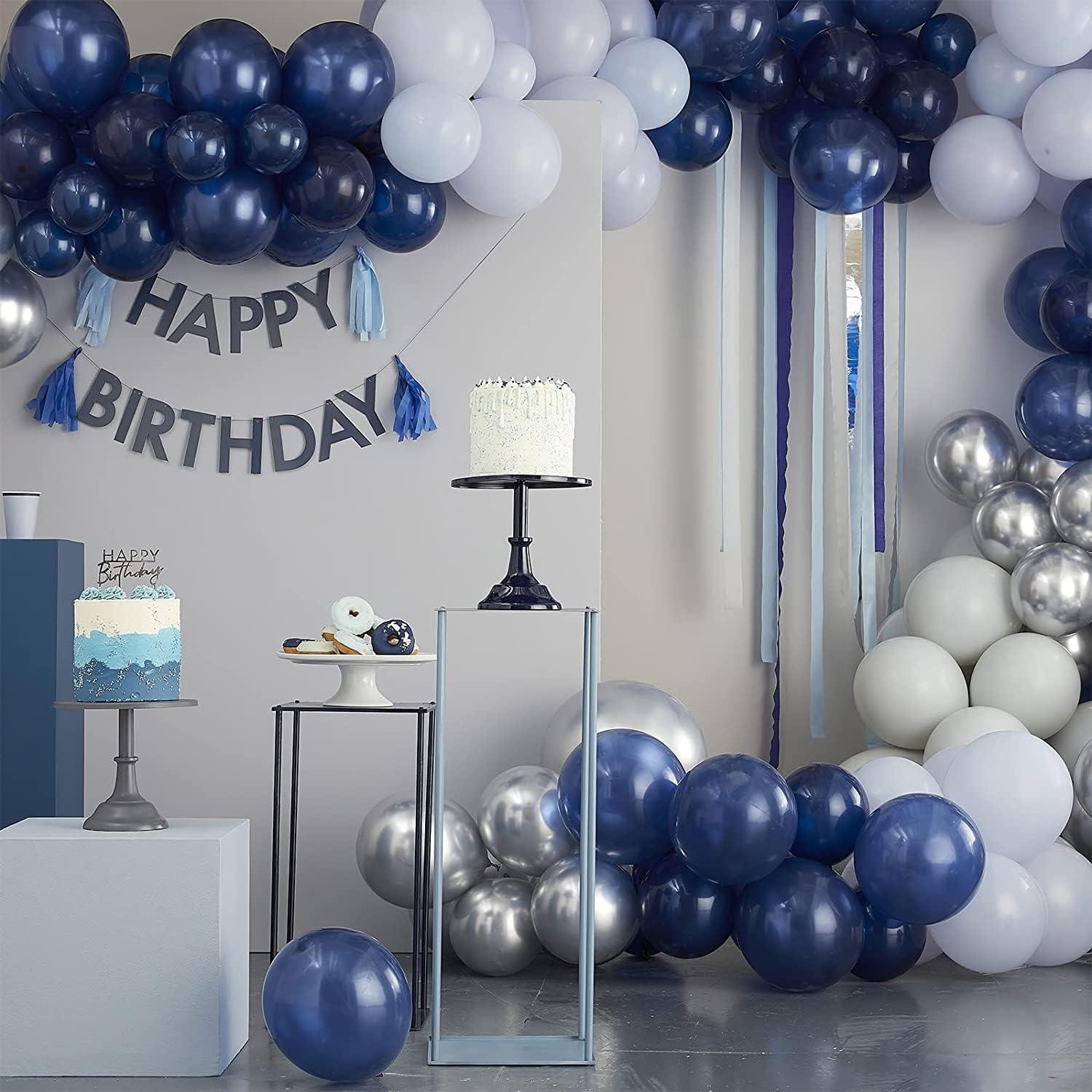 120 Stück Luftballon Girlande Marineblau Geburtstag Deko Zoll