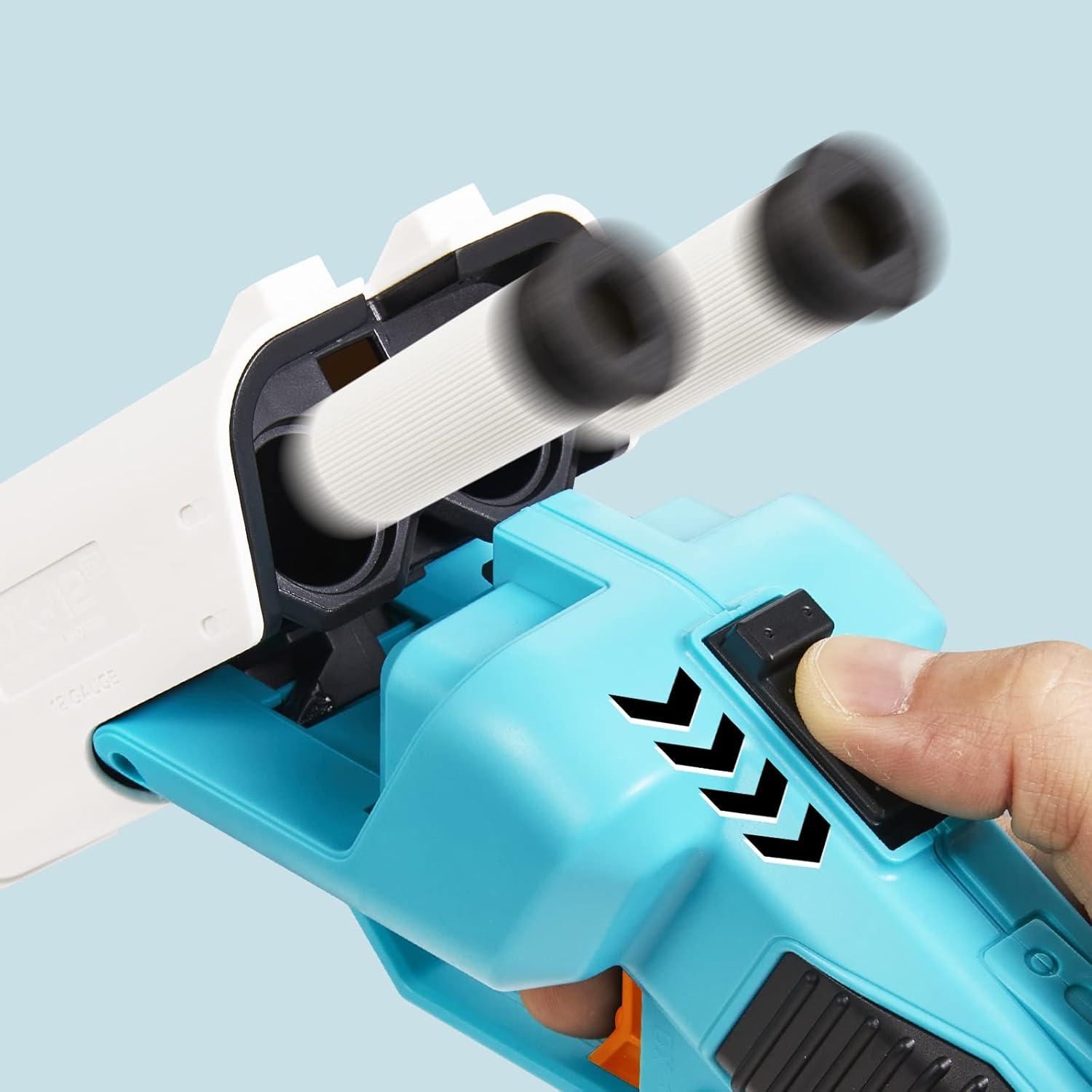 Doppelläufige Spielzeug-Schaum-Blaster mit 10 Saugpfeilen für Kinder ab 8 Jahren