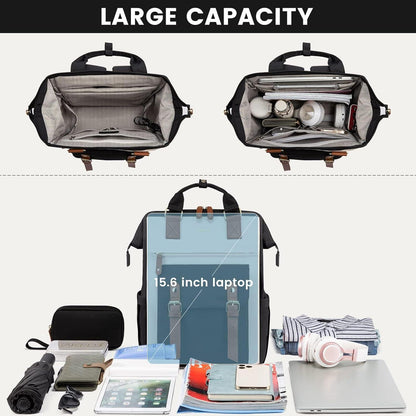 Moderne LOVEVOOK Rucksack Damen 15,6 Zoll Laptop Wasserdicht