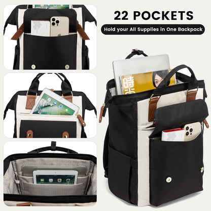 LOVEVOOK Rucksack Damen 15,6 Zoll Laptop Schulrucksack Wasserdicht Uni Travel Business