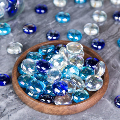 Irisierend Glasnuggets Blau 120 Stück Dekoration Mosaiksteine Glamouröse Glassteine