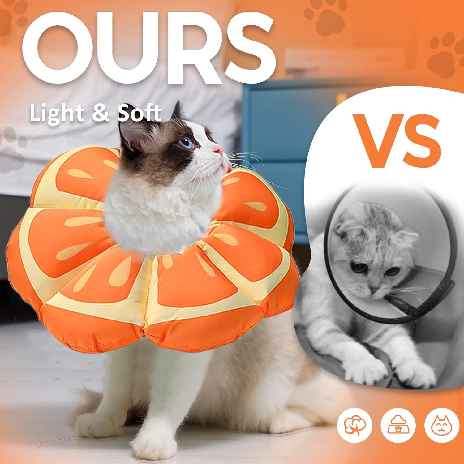 Weicher Leckschutz Kragen für Katzen Halskrause Einstellbar -M - Mandarin Medium