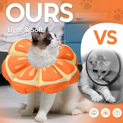 Weicher Leckschutz Kragen für Katzen Halskrause Einstellbar -M - Mandarin Medium