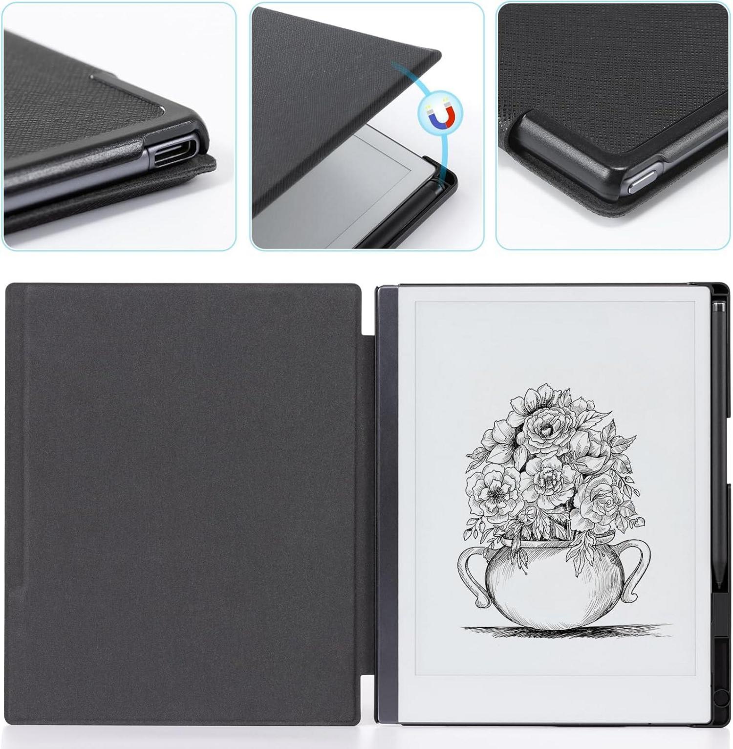 CoBak Remarkable 2 Hülle - Leichte Buchrückenhülle, schwarz 10,3 Zoll