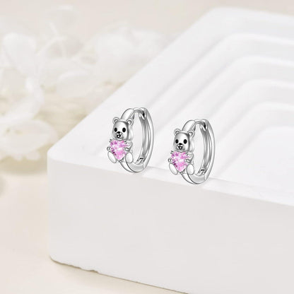 Creolen aus 925 Sterling Silber mit Tieranhänger und Zirkonia
