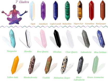 Kristalle Heilung Edelsteine Chakra Zauberstab Amethyst Quarz Tigerauge 20er Set
