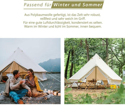 Glockenzelt Baumwolle 3m 4m Glamping Familien Outdoor Camping Zelt