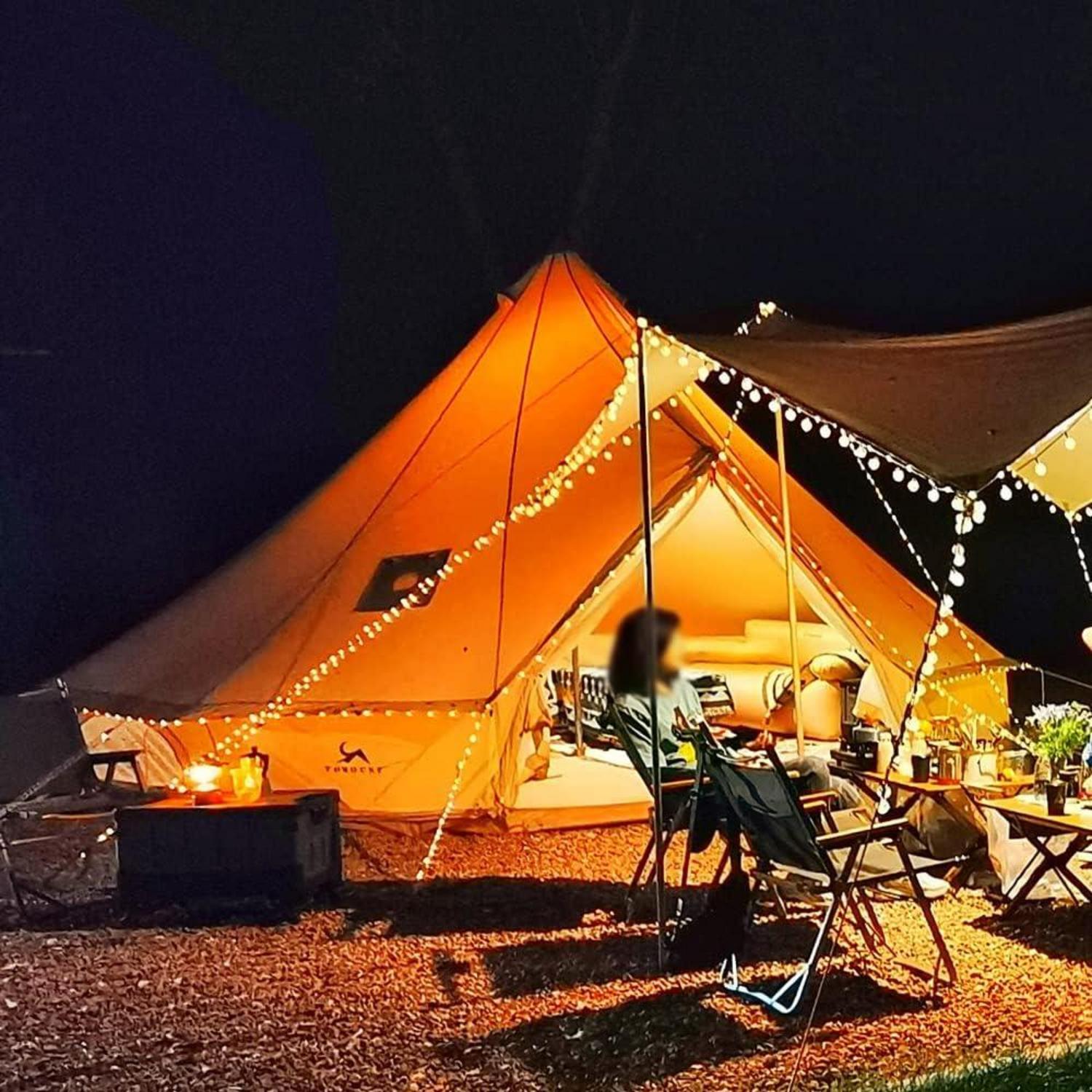 TOMOUNT Glockenzelt 3m Glamping Baumwolle 6 Personen Outdoor Camping Feste
