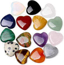 15er Herz Kristall Set Rosenquarz Amethyst Valentinstag&Muttertag