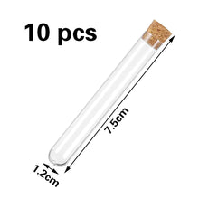 10 Stück 12*75mm Reagenzgläser mit Korken