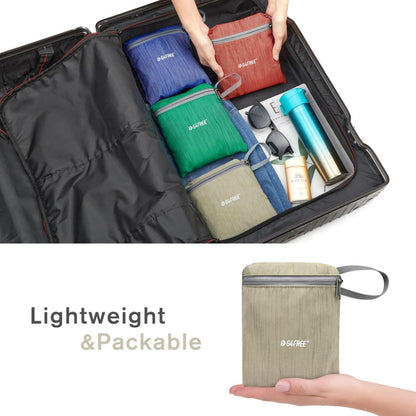 Kleiner Wanderrucksack 10l faltbar leicht wasserabweisend Beige