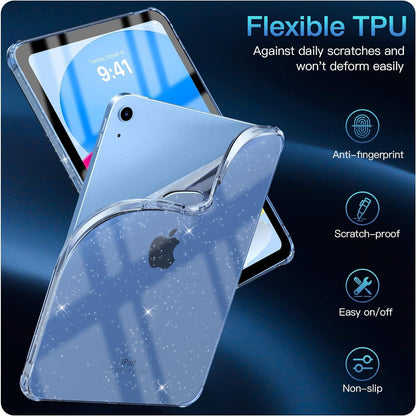 TiMOVO iPad 10.9 Zoll 2022 Hülle Klar Glitzer TPU Schutzhülle