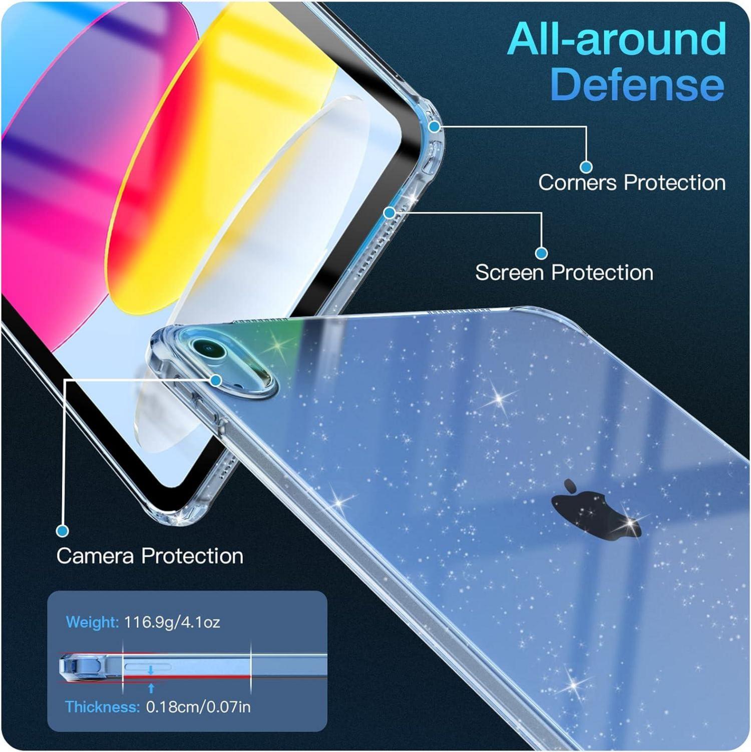 iPad 10. Gen 10,9'' Hülle - Klar Glitzer TPU Schutzhülle - Timovo