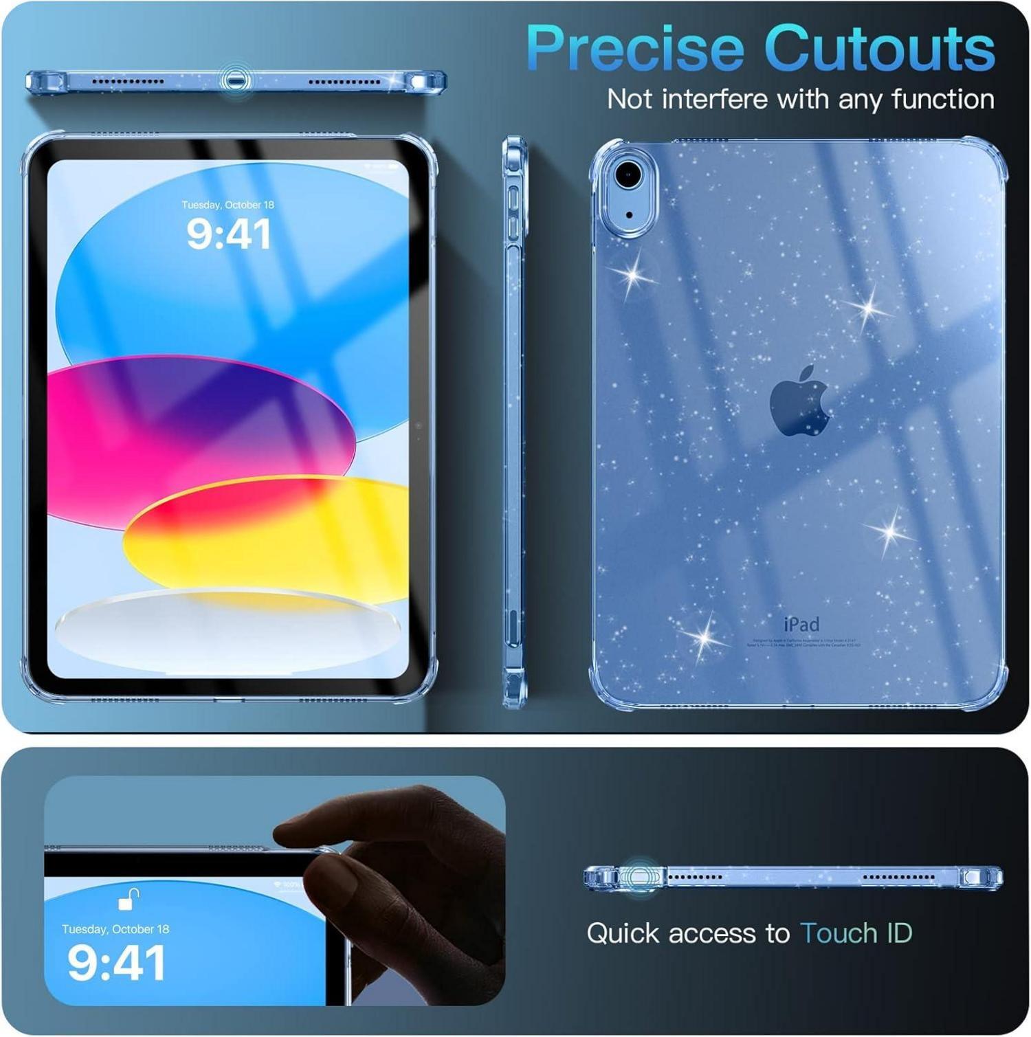 iPad 10. Gen 10,9'' Hülle - Klar Glitzer TPU Schutzhülle - Timovo