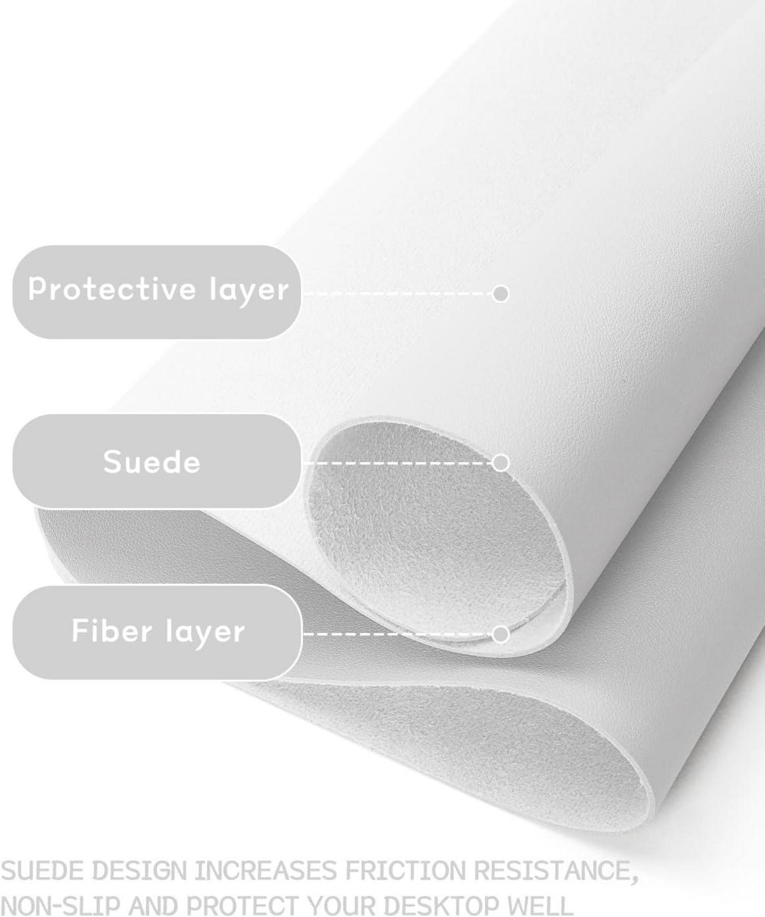 Großes Weißes Office Mousepad Schreibtischunterlage 80x40cm