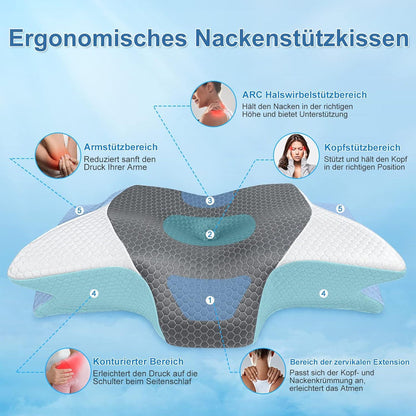 Ergonomisches Memory-Schaum Nackenkissen für Schlafkomfort