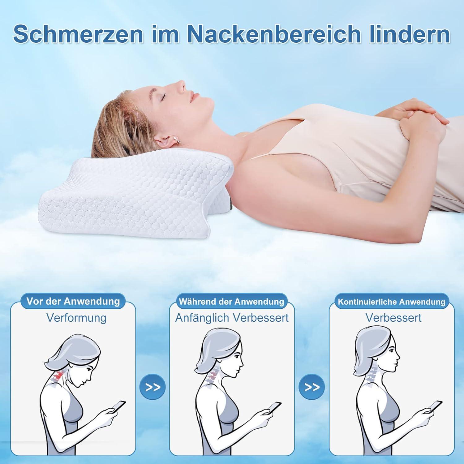 SAHEYER Memory-Schaum Nackenkissen 60x35,5x10/13CM Schlafkissen für