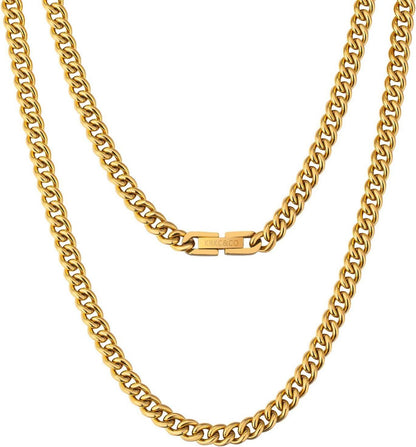 Panzerkette 18K Gold Vergoldet Cuban Link Chains 40.6cm 5mm