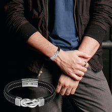 Lederarmband Herren schwarz Geschenk Liebe Vatertag Weihnachten Valentinstag