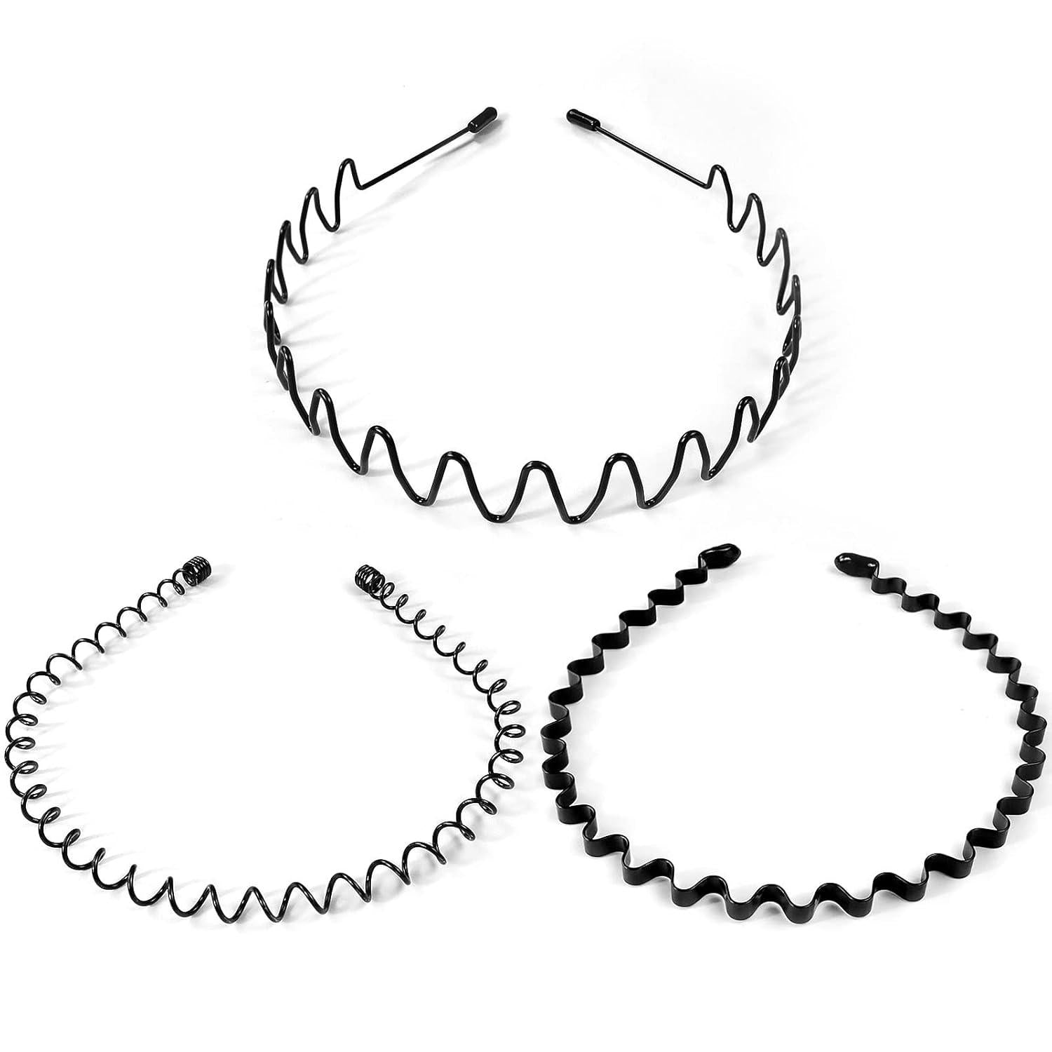 Metall Haarband Set für Outdoor Sport und Yoga, 3 Stück
