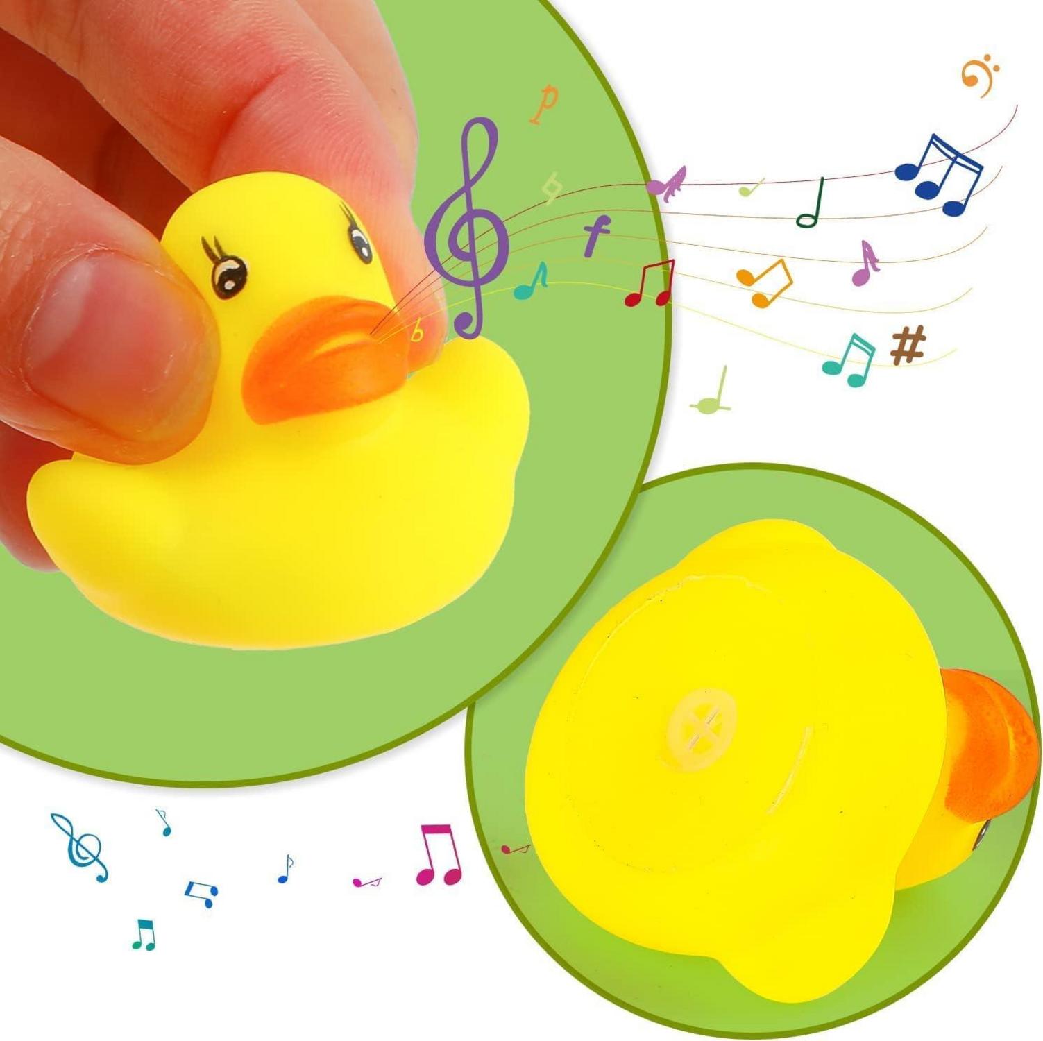 DERAYEE 50 Stück Mini Quietscheenten für Kinder, Gelbe Gummiente Badespielzeug