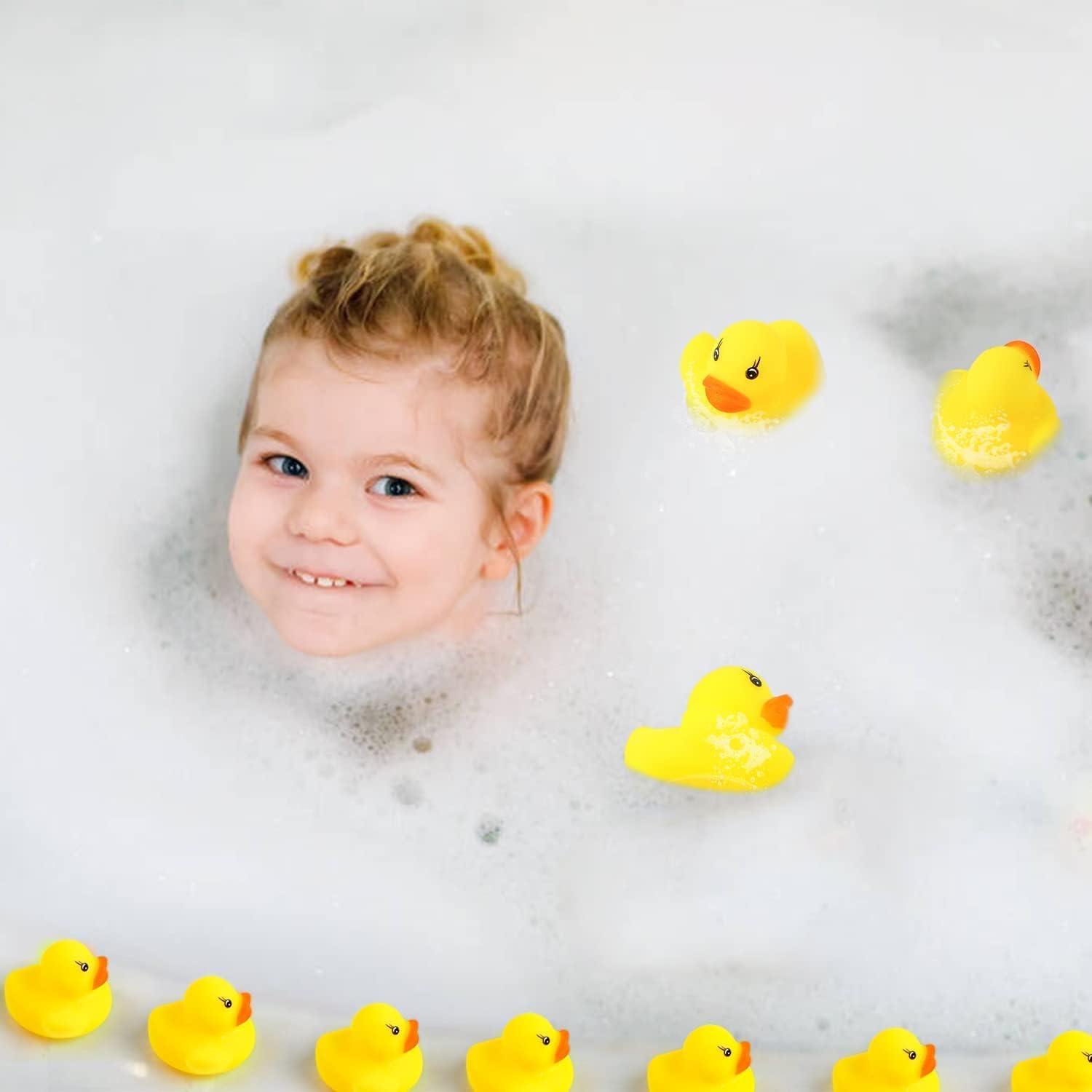 50 Stück Badeente Gummi Ducky Badespielzeug für Kinder, Mini Enten
