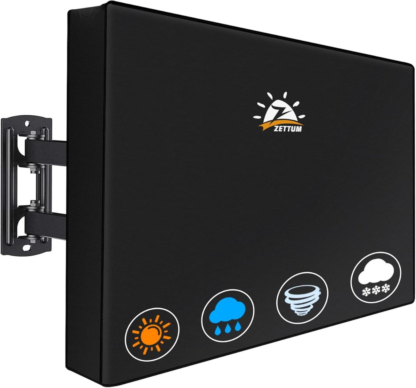 TV Abdeckung für 40-43 Zoll Fernseher wasserdicht 600D Oxford Schwarz