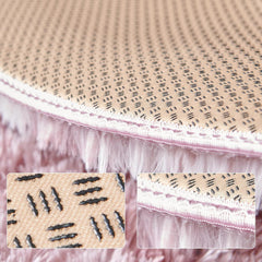 ROHATIM Plüsch Teppich Rund Lila-rosa 100 cm Durchmesser