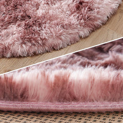 ROHATIM Flauschiger Plüschteppich Rund Lila-rosa 150 cm