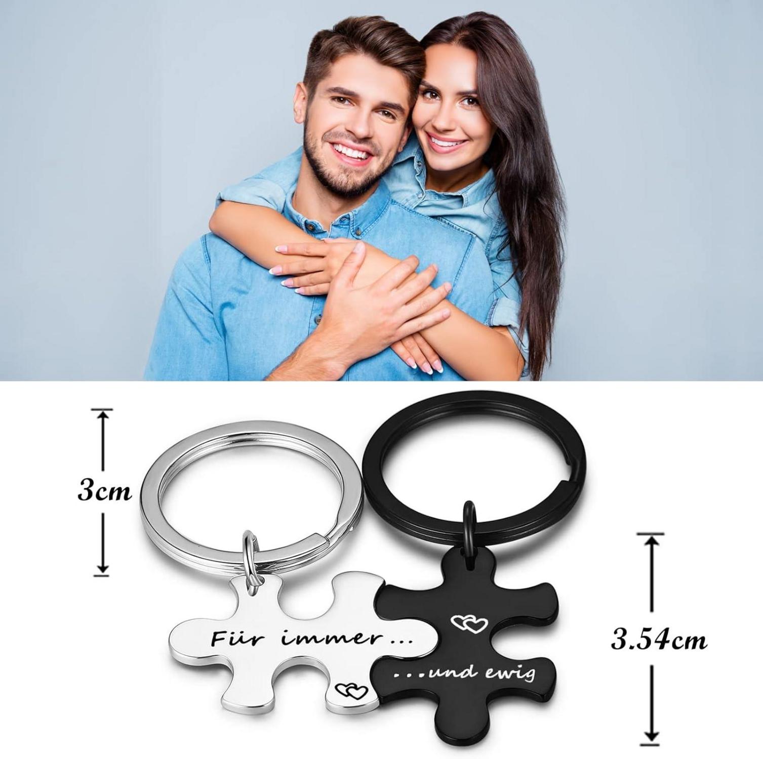 Schlüsselanhänger Puzzle Für immer und ewig Gravur 2pcs