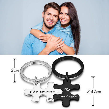 Schlüsselanhänger Puzzle Für immer und ewig Gravur 2pcs