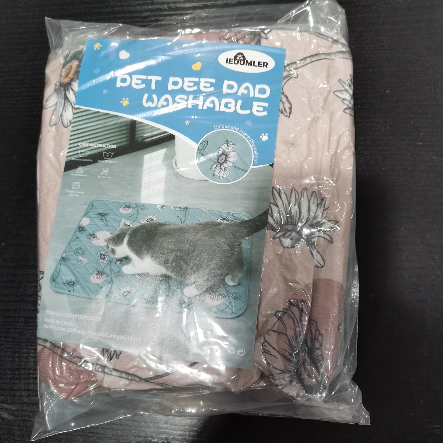 Welpenunterlagen Waschbar für Hunde, Schnell Absorbierend, 106*71cm-2 Stück, Grüne Gänseblümchen