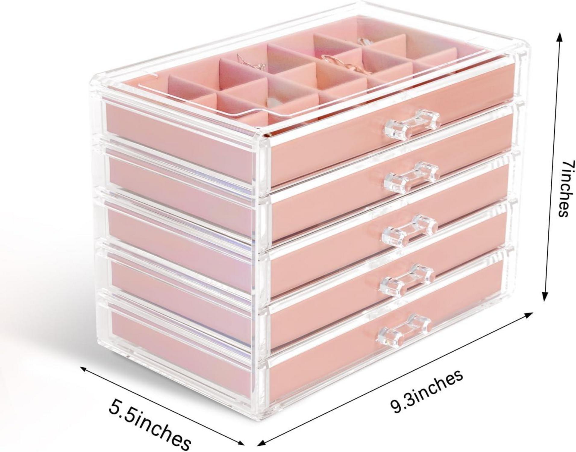 Acryl Schmuckkästchen Damen 5 Schubladen 20tlg Schmuckaufbewahrung Transparent