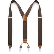 Herren Hosenträger X-Form mit 4 starken Metallclips, verstellbar