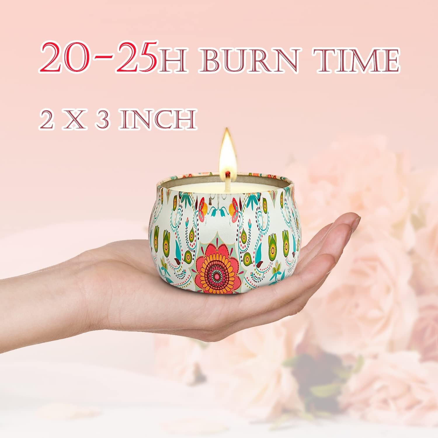 Duftkerzen-Geschenkset: Aromatherapie Sojawachs-Kerzen Rose 120