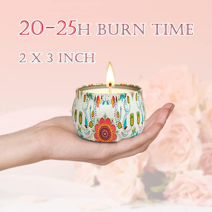Duftkerzen-Geschenkset: Aromatherapie Sojawachs-Kerzen Rose 120