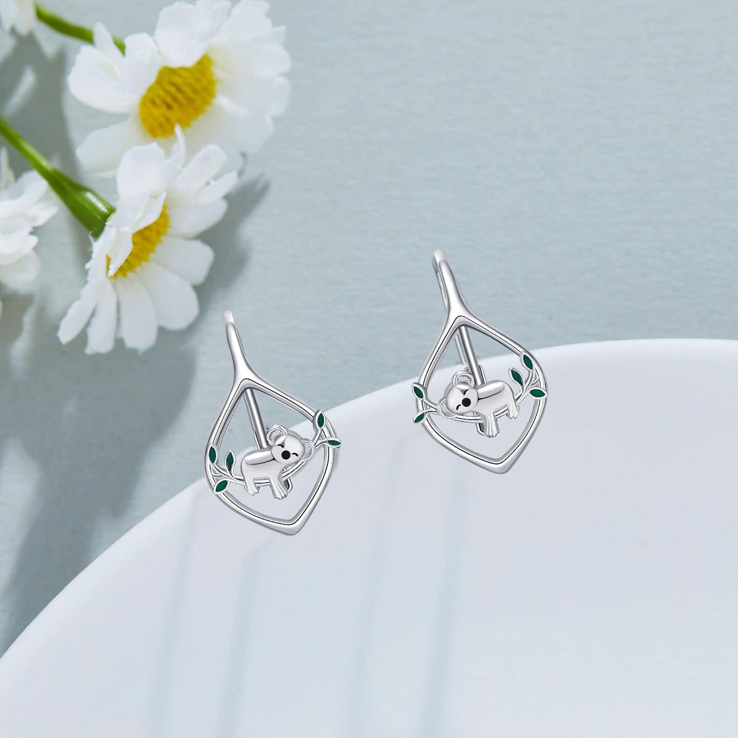 Koala Ohrringe 925er Sterling Silber süße Tierohrringe