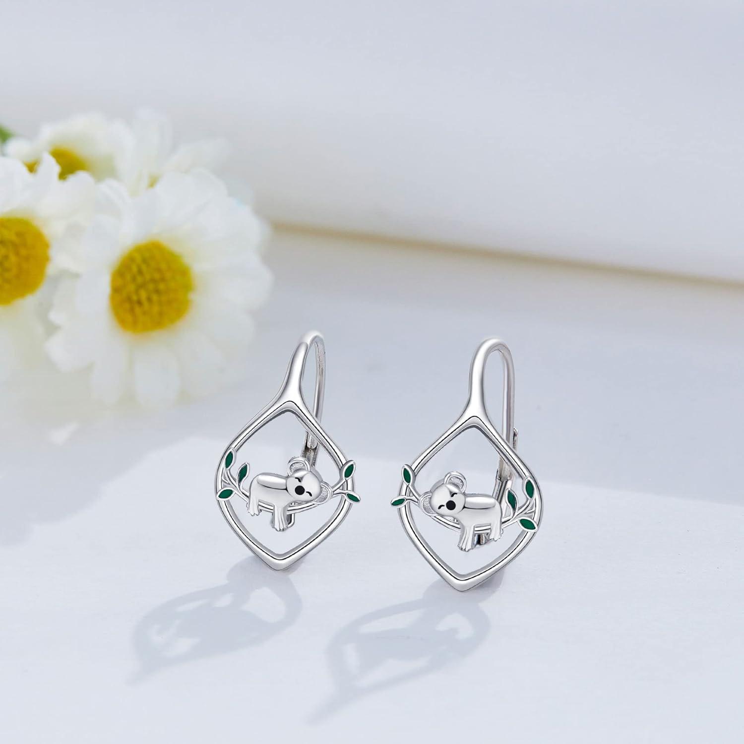 Koala Ohrringe Sterling Silber Mädchen Tier Schmuck Frauen Geschenk