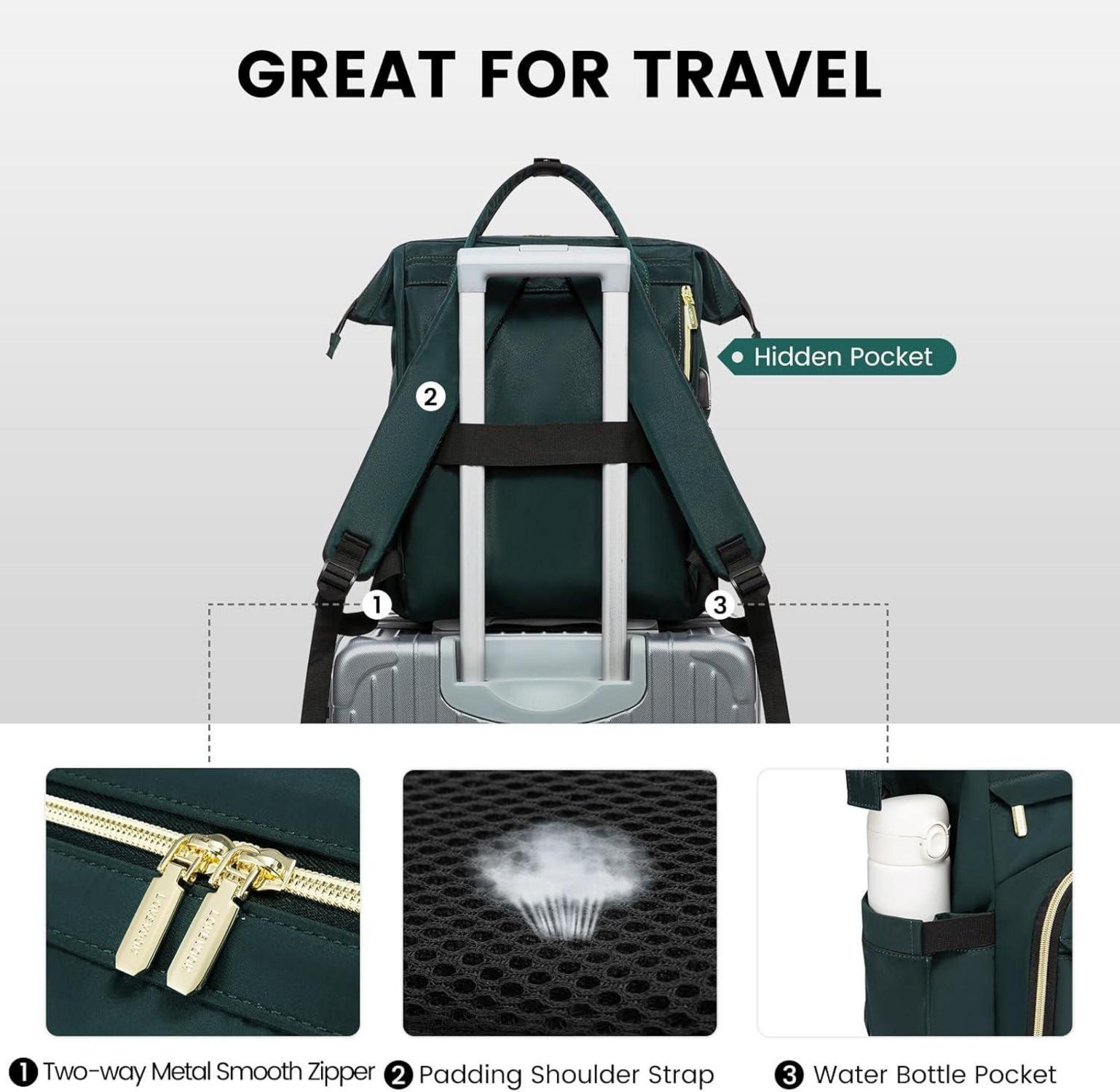 LOVEVOOK Damen Rucksack 15,6 Zoll Wasserdicht USB Daypack Uni Business